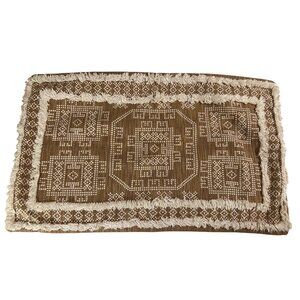 Woven Rug Geometric Lumbar Pillow Cotton Cover  Zipper Closure Cotton